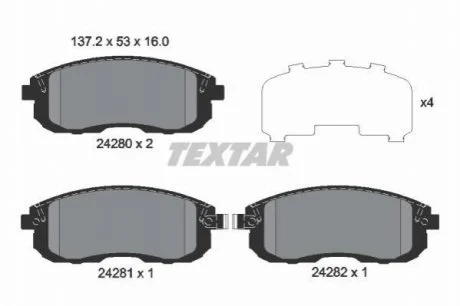 Гальмівні колодки дискові для TEXTAR 2428001 фото товару
