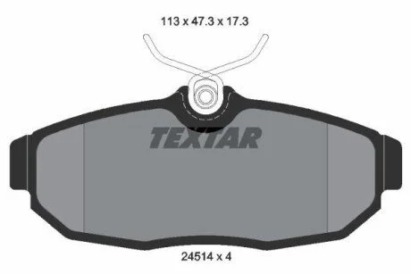 Гальмівні колодки, дискові для TEXTAR 2451401 фото товару