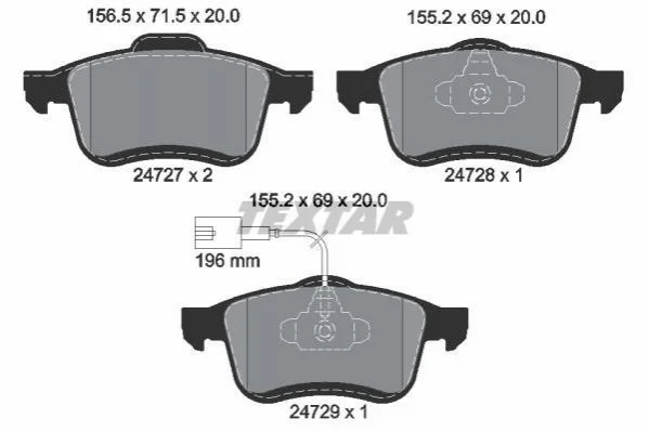 <strong>Гальмівні колодки дискові TEXTAR 2472701 (фото 1)</strong>