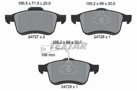 Гальмівні колодки дискові для TEXTAR 2472701 фото товару