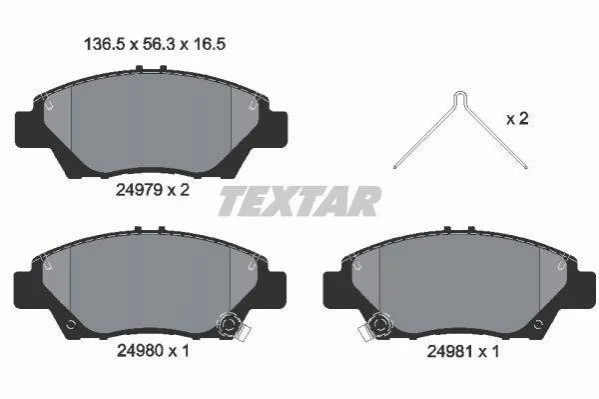 <strong>Гальмівні колодки дискові TEXTAR 2497901 (фото 1)</strong>