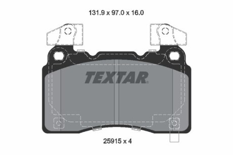 Комплект гальмівних колодок TEXTAR 2591503 фото товара