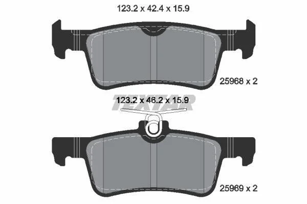 <strong>Гальмівні колодки, дискові TEXTAR 2596801 (фото 1)</strong>