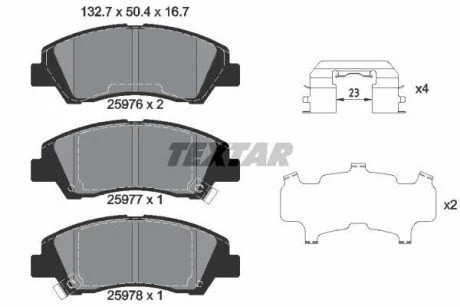 Гальмівні колодки, дискові для TEXTAR 2597601 фото товару