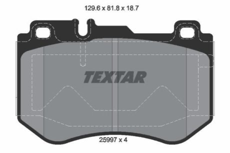 Комплект гальмівних колодок TEXTAR 2599701