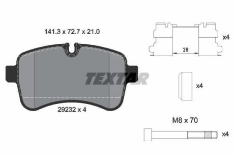 Комплект гальмівних колодок TEXTAR 2923201