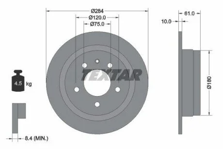 Гальмівний диск для BMW TEXTAR 92022400 фото товару