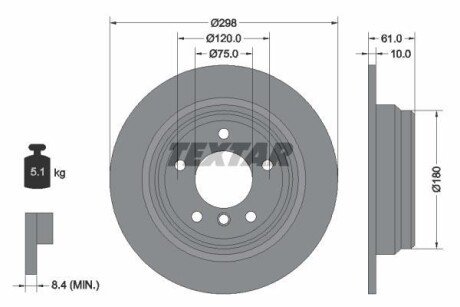 Диск гальмівний TEXTAR 92076603 фото товару