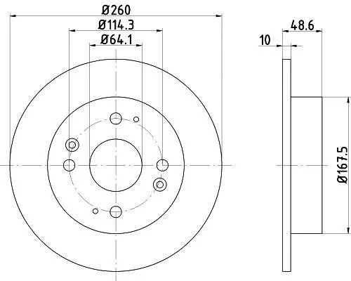 <strong>Диск гальмівний задн Лів/Прав HONDA ACCORD IV, ACCORD V, CIVIC VI ROVER 600 I 1.6-2.3 01.90-03.01 TEXTAR 92081700 (фото 1)</strong>