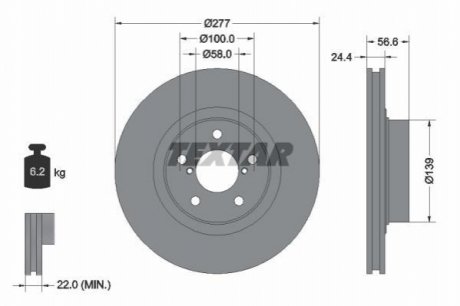 Тормозной диск TEXTAR 92094603