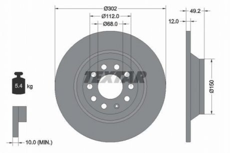 Тормозной диск TEXTAR 92132503 (фото 1)