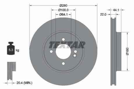 Диск гальмівний TEXTAR 92157905 фото товару