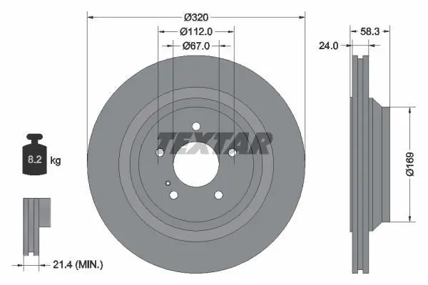 <strong>Диск тормозной TEXTAR 92160705 (фото 1)</strong>