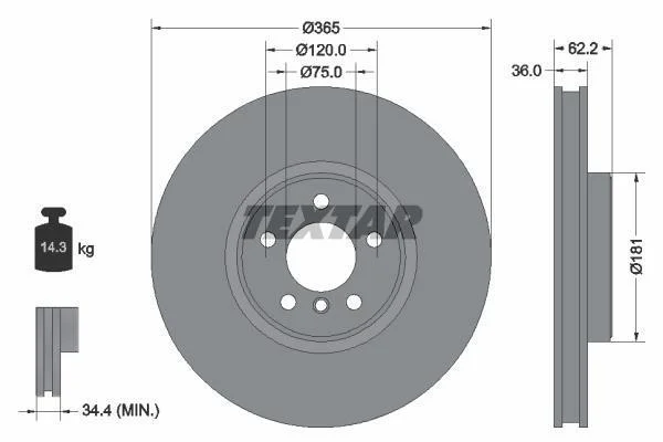 <strong>Тормозной диск TEXTAR 92161003 (фото 1)</strong>