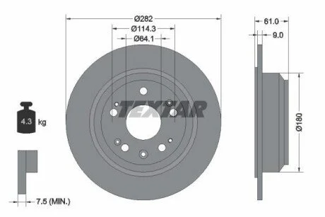 Гальмівний диск для Honda TEXTAR 92165803 фото товару