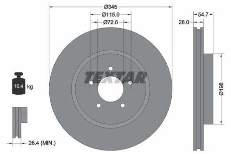 Диск гальмівний TEXTAR 92177105 фото товару