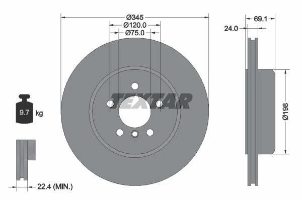 <strong>Двочастинний гальмівний диск задн Лів/Прав BMW 5 (F10), 5 (F11), 5 GRAN TURISMO (F07), 6 (F12), 6 (F13), 6 GRAN COUPE (F06), 7 (F01, F02, F03, F04) 2.0-4.4H 02.08-10.18 TEXTAR 92253903 (фото 1)</strong>