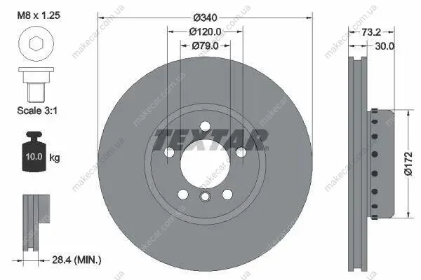 <strong>Диск гальмівний TEXTAR 92264925 (фото 1)</strong>