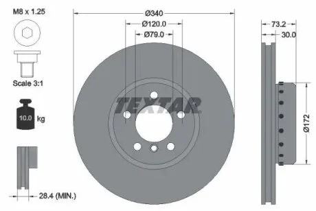 Диск гальмівний для BMW TEXTAR 92264925 фото товара
