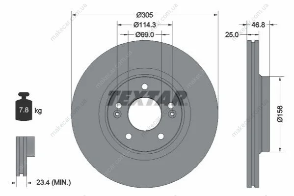 <strong>Диск гальмівний TEXTAR 92292205 (фото 1)</strong>