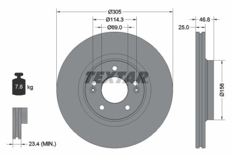 Диск гальмівний TEXTAR 92292205 фото товару