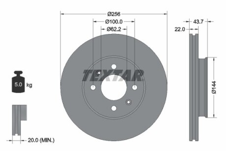 Диск гальмівний TEXTAR 92304603 фото товара