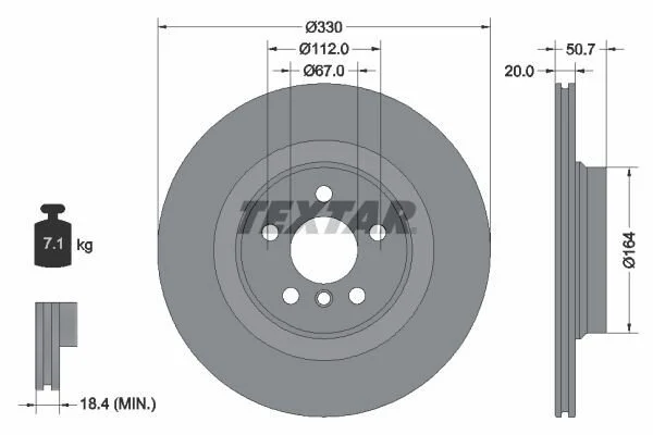 <strong>Гальмівний диск TEXTAR 92306805 (фото 1)</strong>