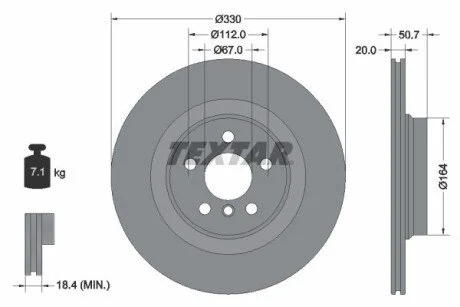 Гальмівний диск для TEXTAR 92306805 фото товару