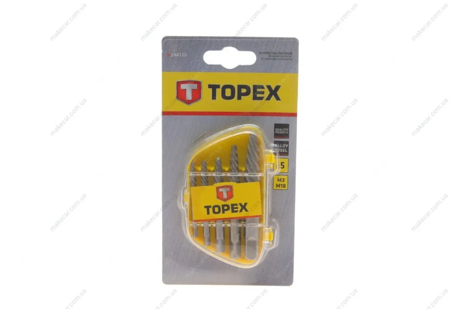 <strong>Набір для висвердлювання гвинтів, набір 5 шт. Topex 14A110 (фото 1)</strong>