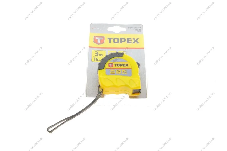 <strong>Рулетка сталева стрічка 3 м x 16 мм (TOPEX) Topex 27C303 (фото 1)</strong>