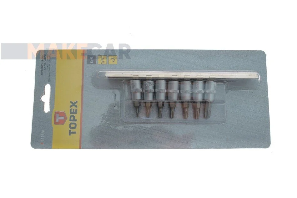 <strong>Головки змінні з насадкою Torx, набір 7 шт. Topex 39D378 (фото 1)</strong>