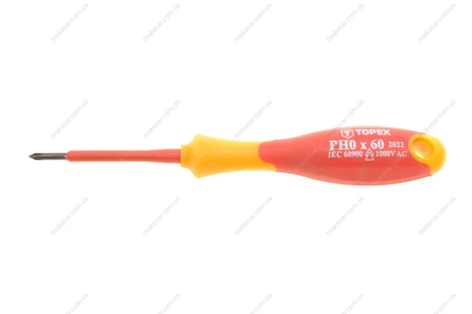 <strong>Викрутка хрестова 1000В, PH0 x 60 мм Topex 39D475 (фото 1)</strong>