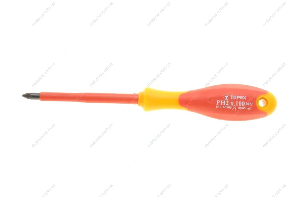 <strong>Викрутка хрестова 1000В, PH2 x 100 мм Topex 39D477 (фото 1)</strong>