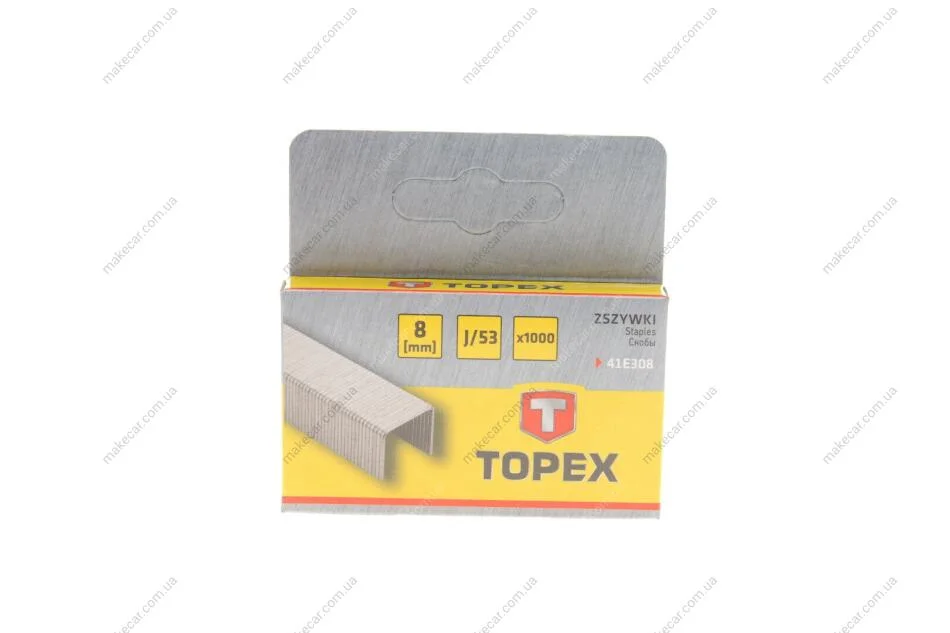 <strong>Скобі 8 мм, 1000 шт.*1 уп., тип J (TOPEX) Topex 41E308 (фото 1)</strong>