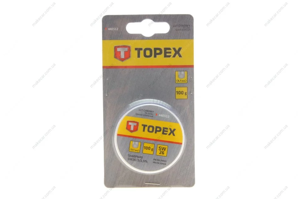 <strong>Припій олов\'яний 60%Sn, проволока 0.7 мм,100 г Topex 44E512 (фото 1)</strong>
