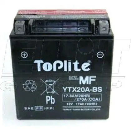 <strong>12V,17Ah,д. 150, ш. 87, в.161, електроліт в к-ті, вага 6 кг TOPLITE YTX20A-BS (фото 1)</strong>