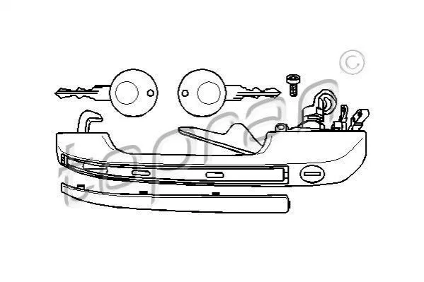 <strong>Ручка дверная (левая)) AUDI 80 79 TOPRAN 104174 (фото 1)</strong>