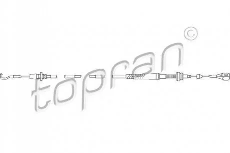 Трос газу (довжина 1670мм/1366мм) VW TRANSPORTER T4 2.4D 07.90-04.03 для TOPRAN 109857 фото товару