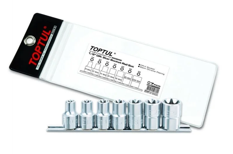 <strong>Набір головок TORX 1/2" E10-E24 7ед.(звезда Давида) Toptul GAAG0704 (фото 1)</strong>