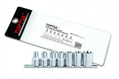 Набір головок TORX 1/2" E10-E24 7ед.(звезда Давида) для Toptul GAAG0704 фото товару