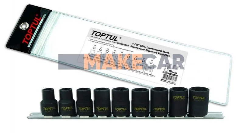 <strong>Набір головок для пошкоджених гайок 1/2" 9 од.. Toptul GAAG0903 (фото 1)</strong>