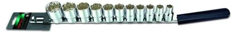 Набір дюймових головок 12-гр. 1/2" 11 од. (на планці) для Toptul GBAQ1102 фото товару