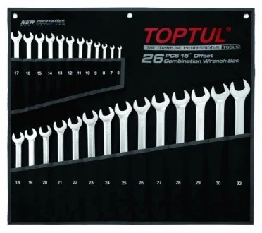 Набір ключів ріжково-накидних подовжених 6-32mm (26 одиниць) для Toptul GPAA2602 фото товару