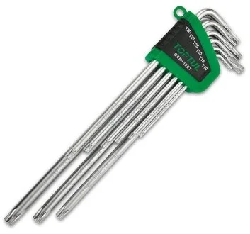Haбіp Г-oбp. ключів TORX T10-T50 9oд. cупepдoвгиx з oтвopoм TOPTUL для Toptul GSN-09ET фото товару