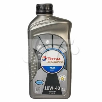 Моторное масло Quartz 7000 Diesel 10W-40 полусинтетическое 1 л TOTAL 201534 (фото 1)