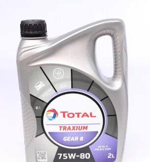 Олива трансмісійна TRANSMISSION GEAR 8 75W-80 2л для TOTAL 214083 фото товару