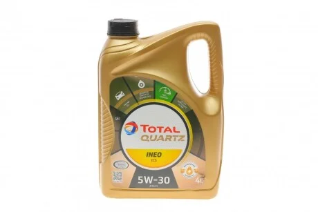 Моторна олива Total Quartz Ineo ECS 5W-30 синтетична 4 л для KIA, Nissan, Toyota, Great Wall, Infiniti TOTAL 216635 фото товару
