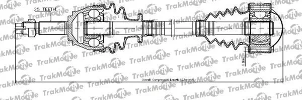 <strong>LANCIA піввісь права L=523mm 25 зуб. MUSA 1.3 D Multijet 04-12 TRAKMOTIVE 30-1132 (фото 1)</strong>