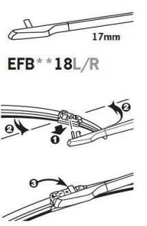 ExactFit Flat Щітка склоочисника,безкаркасна OEM (350мм) Trico EFB3518L фото товара