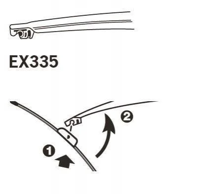 <strong>Щітка склоочисника каркасна задня 330mm (13'') ExactFit Rear TRICO Trico EX335 (фото 1)</strong>